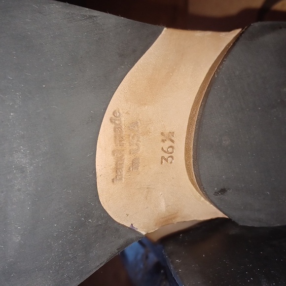 CYDWOQ Handmade Three Buckle Distressed Black Boots Size 6 (36.5), NIB with Bag - Picture 5 of 15